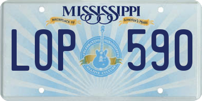 MS license plate LOP590