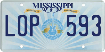 MS license plate LOP593