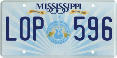 MS license plate LOP596