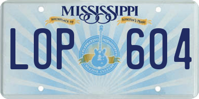 MS license plate LOP604