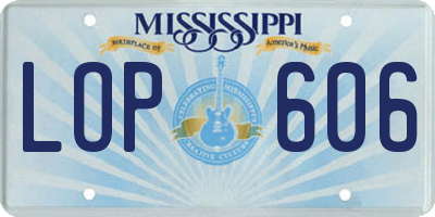MS license plate LOP606