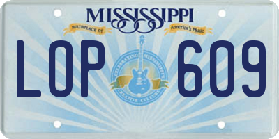 MS license plate LOP609