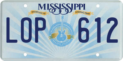 MS license plate LOP612