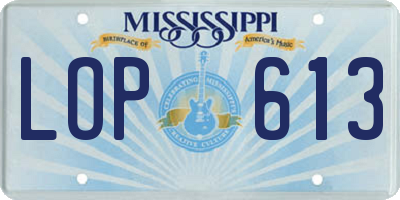 MS license plate LOP613