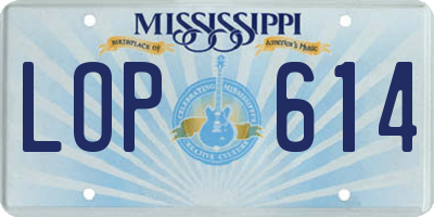 MS license plate LOP614