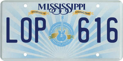 MS license plate LOP616