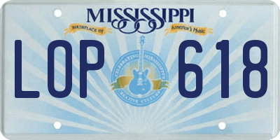 MS license plate LOP618
