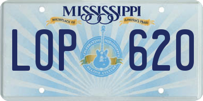 MS license plate LOP620