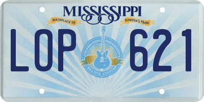 MS license plate LOP621