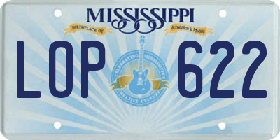 MS license plate LOP622