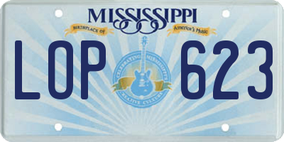 MS license plate LOP623