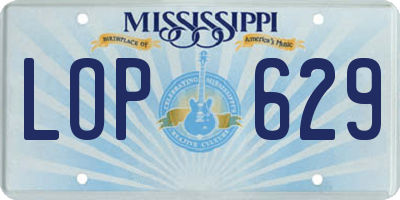 MS license plate LOP629