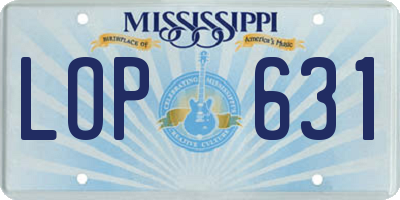 MS license plate LOP631