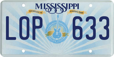 MS license plate LOP633