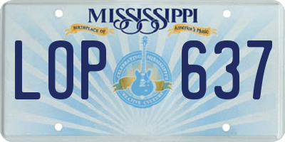 MS license plate LOP637