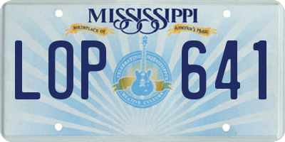 MS license plate LOP641