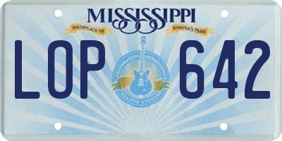 MS license plate LOP642