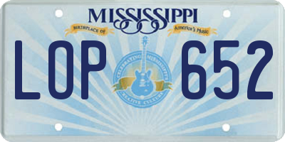MS license plate LOP652