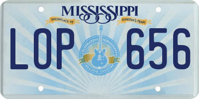 MS license plate LOP656