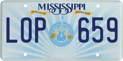 MS license plate LOP659