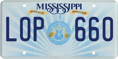 MS license plate LOP660