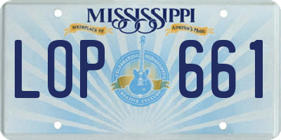 MS license plate LOP661
