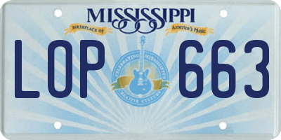 MS license plate LOP663