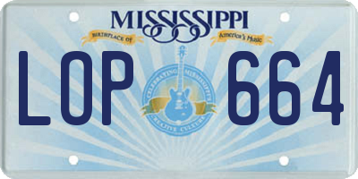 MS license plate LOP664
