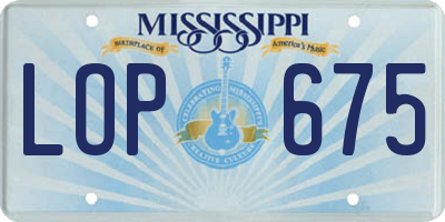 MS license plate LOP675
