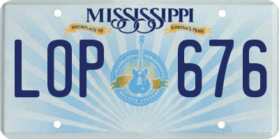 MS license plate LOP676
