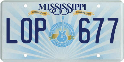 MS license plate LOP677
