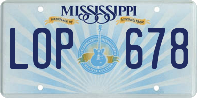 MS license plate LOP678