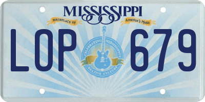 MS license plate LOP679