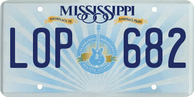 MS license plate LOP682