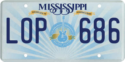 MS license plate LOP686