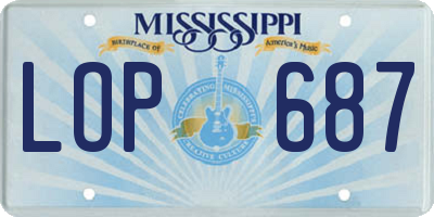MS license plate LOP687