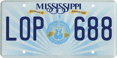 MS license plate LOP688