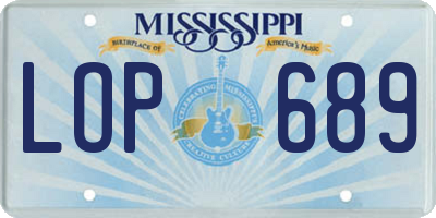 MS license plate LOP689