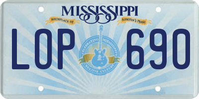 MS license plate LOP690