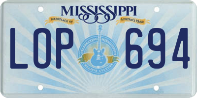 MS license plate LOP694