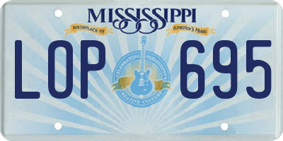 MS license plate LOP695