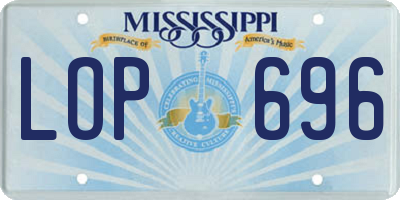 MS license plate LOP696