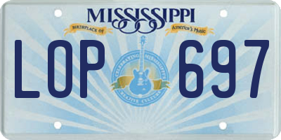 MS license plate LOP697