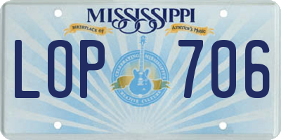 MS license plate LOP706