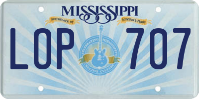 MS license plate LOP707