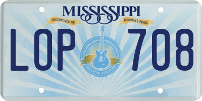MS license plate LOP708