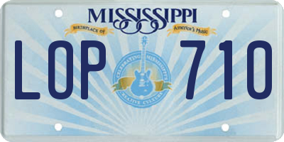 MS license plate LOP710