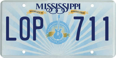 MS license plate LOP711