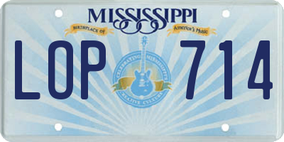 MS license plate LOP714
