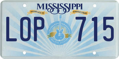 MS license plate LOP715